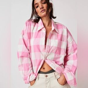 NWT Denimist Cropped Buttondown Shirt by FP size xs